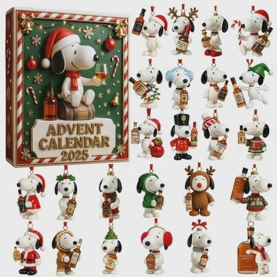 Discover Cute Dog Christmas Advent Calendar 2025, Holiday Countdown Box with Festive Mini Figures & Ornaments, Fun Gift for Kids, Families