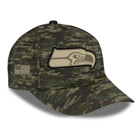 Discover 2025 Seahawks Salute to Service Camo Classic Cap