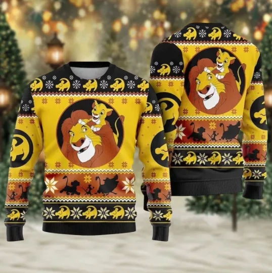 Lion King Christmas Sweater Ugly Christmas Sweater Lion Clearance King