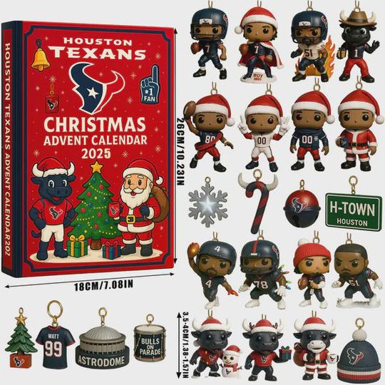 Discover 2025 Football Advent Calendar, 24 Mini Player Figures & Holiday Ornaments, Christmas Countdown Gift for Sports Fans Kids