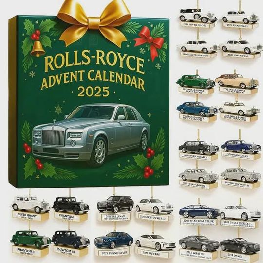 Luxury Car Advent Calendar 2025, Mini Model Car Collection, Holiday Countdown Gift Box for Car Lovers Collectors