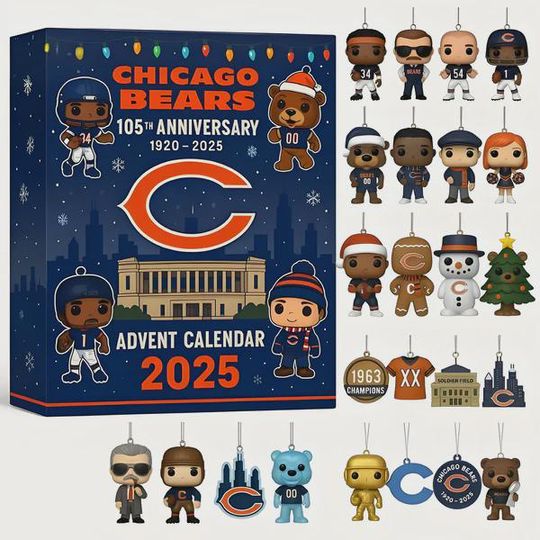 Discover Football Fan Advent Calendar 2025  Blue & Orange Edition with Mini Figures, Holiday Ornaments  Daily Surprises | Christmas Countdown Gift