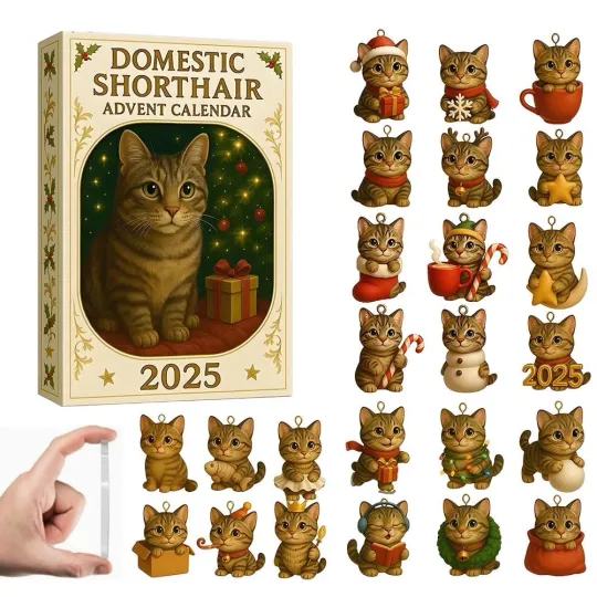 Discover Shorthair Cat Advent Calendar Blind Box Acrylic Daily Countdown Perfect Gif W7U9