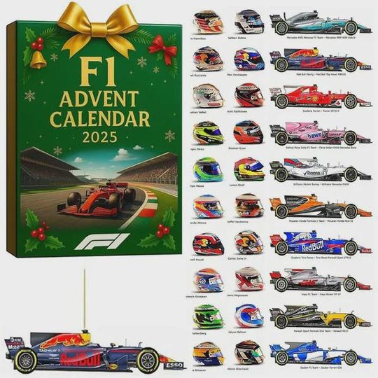 Discover Formula-Style Racing Advent Calendar 2025  Mini Model Cars & Helmets | Holiday Countdown Gift Box for Motorsport Fans