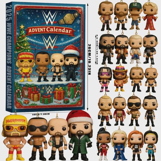 Discover Wrestling Fan Advent Calendar 2025, 24-Day Wrestling Countdown, Mini Fighter Figurine Gift Set for Collectors