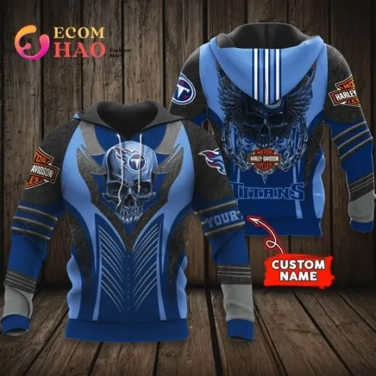 Discover Tennessee Haarleyy Davidson Titans Personalized All Over Print 3D Hoodie