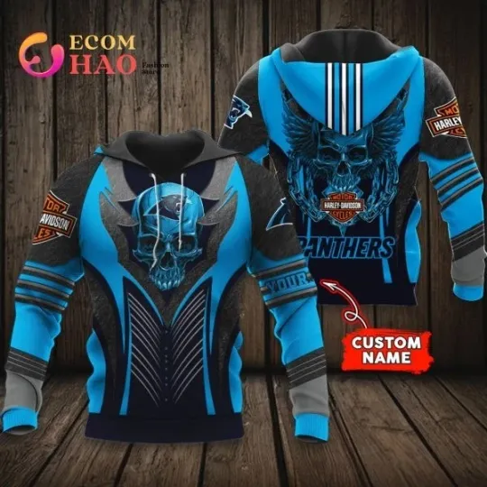 Discover Carolina Haarleyy Davidson Panthers Personalized All Over Print 3D Hoodie