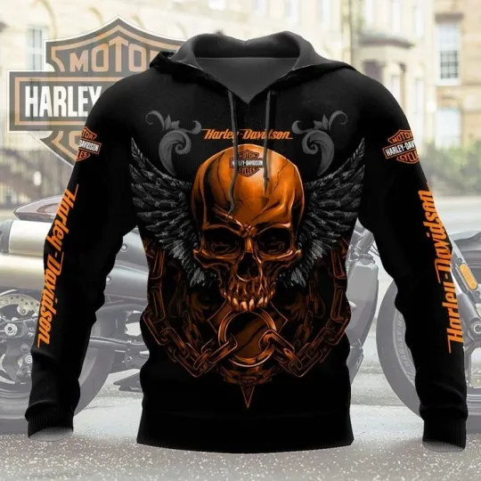 Haarleyy Davidson Pullover Hoodie, Motorcycle Harley Fan Hoodie