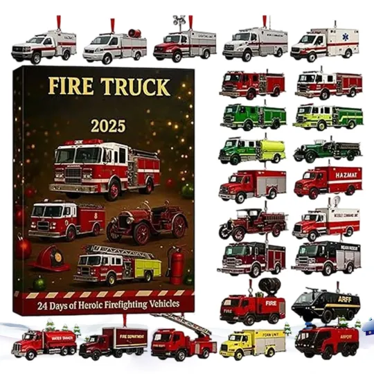 Discover Countdown Fire Truck Advent Calendar 2025 – 24 Days of Festive 2D Blind Box Gift