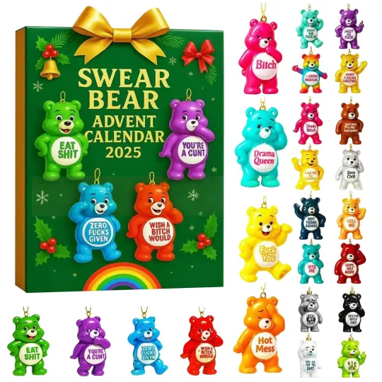 Discover Swear Bear Theme Advent Calendar 24Pcs Bears Blind Boxes 2025 Countdown Sets