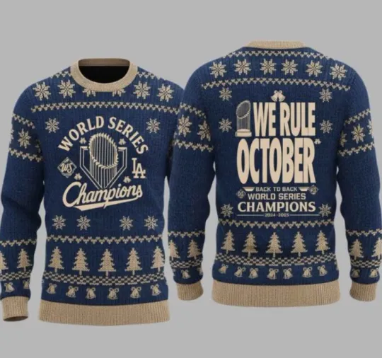 Discover Dodger World Series We Rule October Back To Back Ugly Sweater