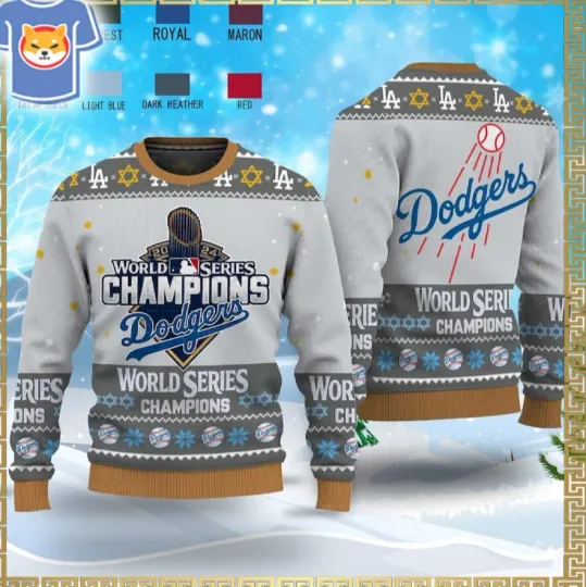 Discover Los Angeles Dodger World Series Champions Ugly Sweater