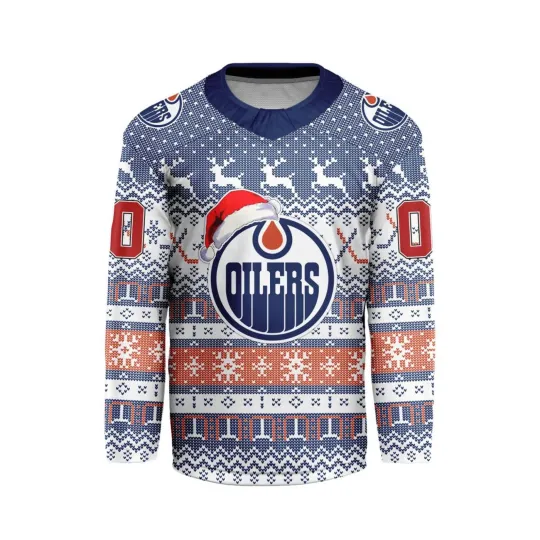 Discover Personalize Edmonton Oilers Ugly Christmas Hockey Shirt Fan Gear Gift