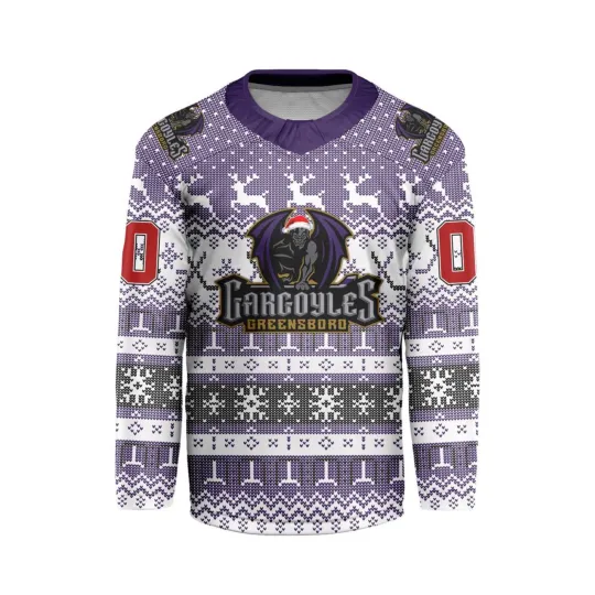Discover Personalized Greensboro Gargoyles Special Ugly Christmas Hockey Shirt Fan Gear