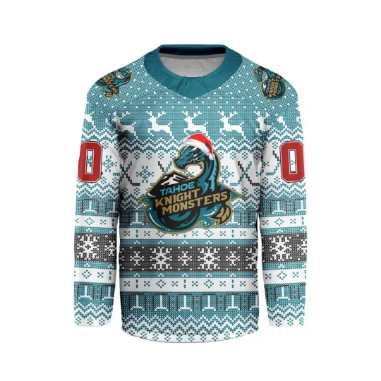 Discover Personalized Tahoe Knight Monsters Special Ugly Christmas Hockey Shirt Fan Gear