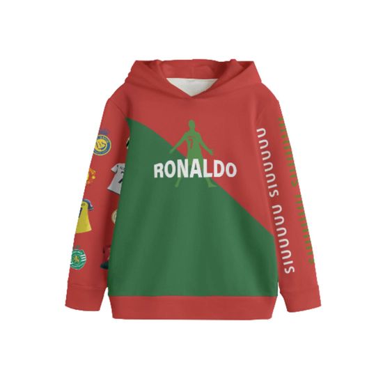 Discover Ronaldo Youth Kids Hoodie - Print at Front and both Sleeves - Customized with Name