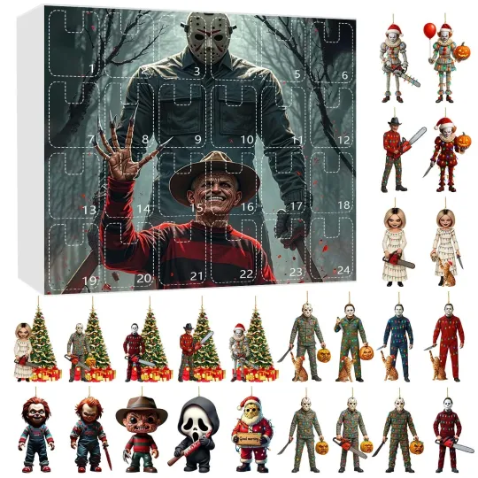 Discover Advent Calendar 2025 Christmas Decorations Gifts 2D Scream Horror Theme