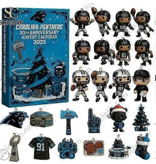 Carolina Panthers Week Acrylic Pendant Advent Countdown Blind Box Christmas
