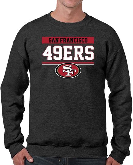 Team Fan Apparel Football Long Sleeve Crewneck Sweatshirt in Charcoal