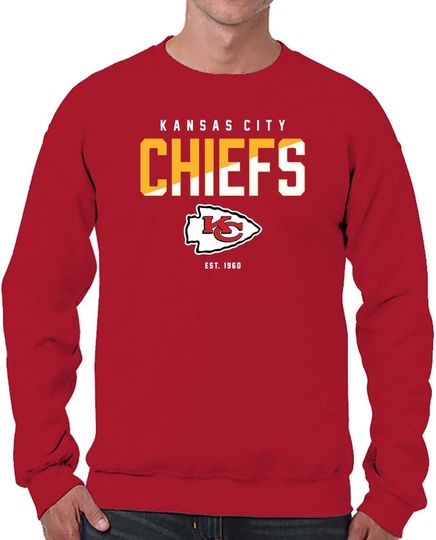 Discover Officially Licensed Adult Football Diagonal Color Block Crewneck Sweatshirt - Tagless Unisex Pullover