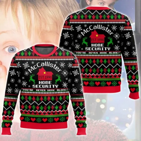 Mccallister Home Security Home Alone Ugly Christmas Sweater