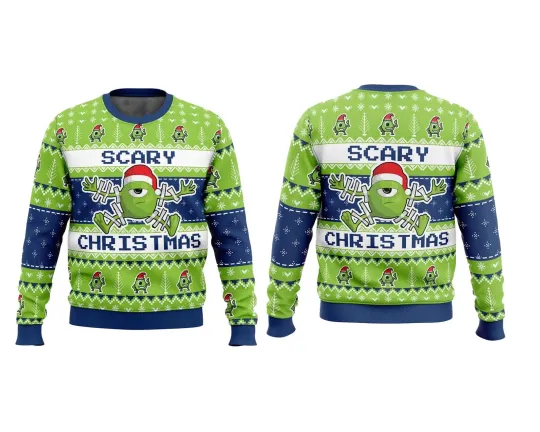 Scary Christmas Mike Wazowski Monster Inc Ugly Christmas Sweater