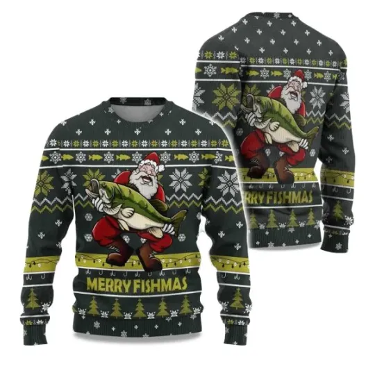 Merry Fishmas Ugly Christmas Sweater