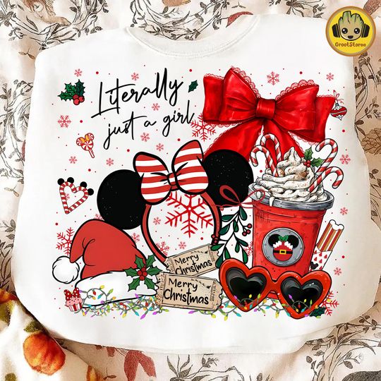 Discover Magical Mouse Christmas Doodle, Merry Christmas, Magical Cartoon, Preppy Magical Kingdom