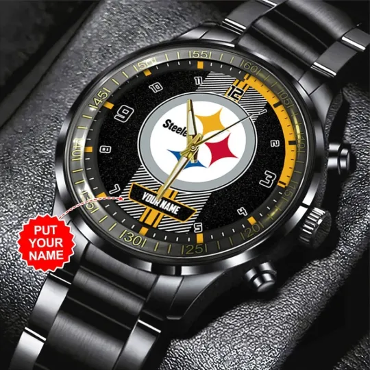 Discover Personalized Steeler Black Stainless Steel Watch