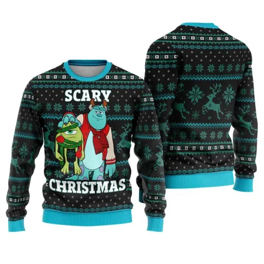 Monsters Inc Xmas Ugly Sweater, Disneyland Monster University Sulley Mike Scary