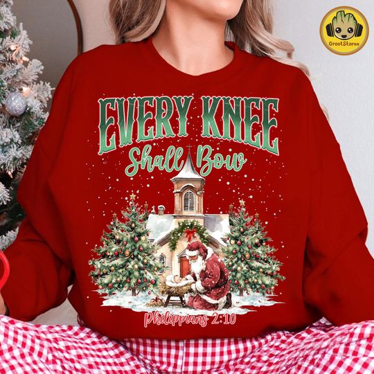 Discover Religious Christmas Sweatshirt with Jesus and Nativity Scene