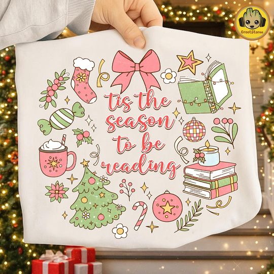 Discover Christmas Reading Sweatshirt, Book Lover Holiday Shirt, Festive Book Club Apparel, Cozy Holiday Reading