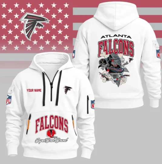 Discover Falcons Super Bowl Board Hoodie Half Zipper NY Personalized Name Hoodie