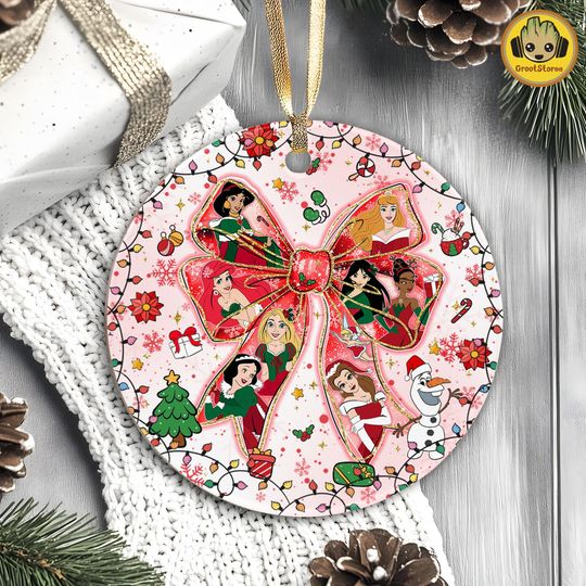 Discover Princess Christmas Ornament PNG, Trendy Round Ornament Clipart, Christmas Princess Squad Design, Cute Holiday Gift PNG, Digital File