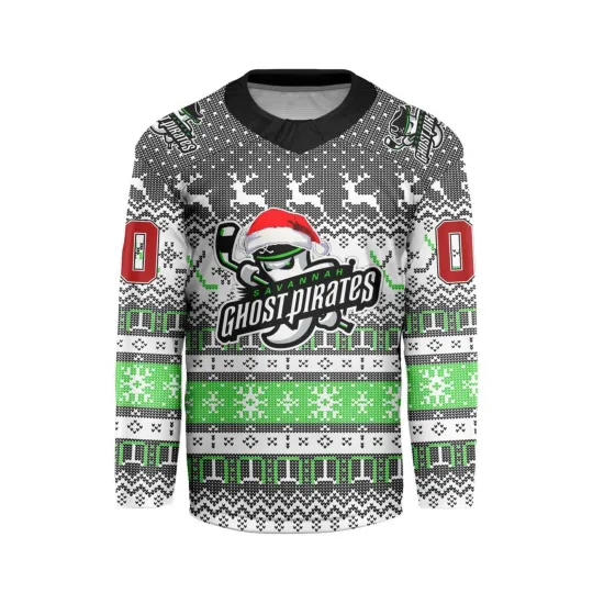 Discover Personalized Savannah Ghost Pirates Special Ugly Christmas Hockey Shirt Fan Gear