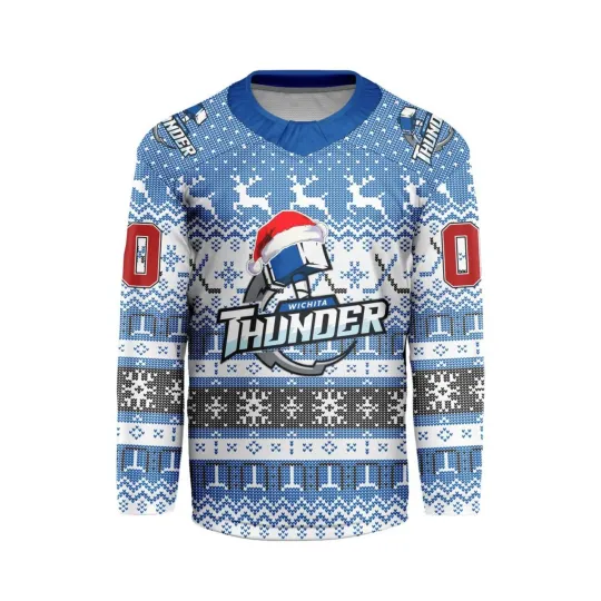 Discover Personalized Wichita Thunder Special Ugly Christmas Hockey Shirt Fan Gear Gift