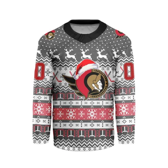 Discover Personalized Ottawa Senators Ugly Christmas Hockey Shirt Fan Gear Gift Hot