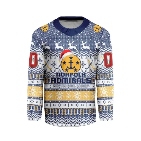 Discover Personalized Norfolk Admirals Special Ugly Christmas Hockey Shirt Fan Gear Gift