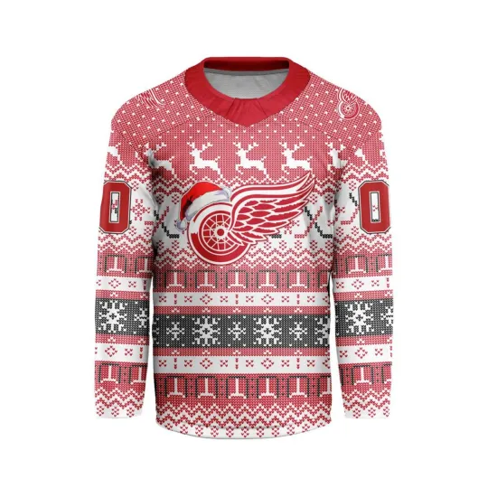 Discover Personalized Detroit Red Wings Christmas Hockey Shirt Fan Gear Gift