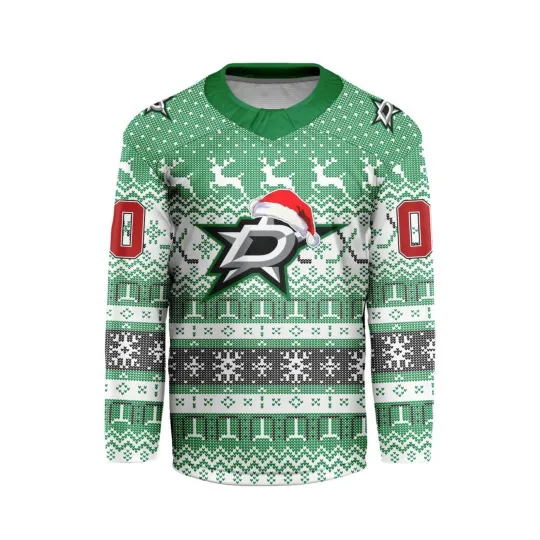 Personalized Dallas Stars 2025 Christmas Hockey Shirt Green For Fan