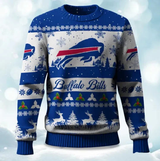 Discover Christmas Bills Reindeer and Tree Ugly Sweater