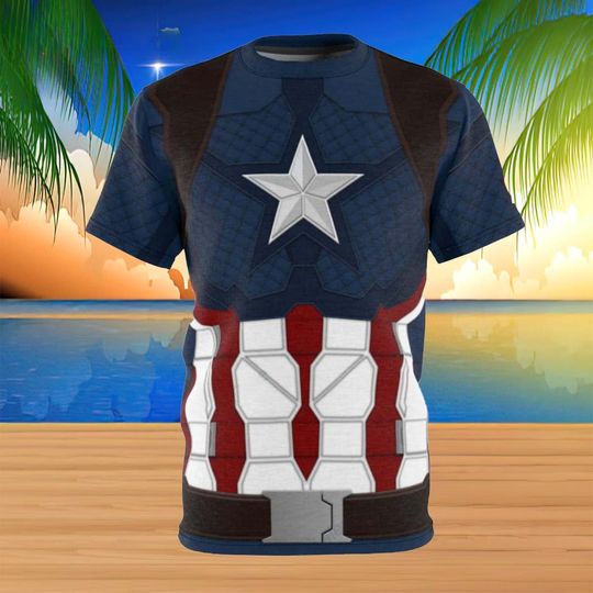 Marvel Captain America 3d Printed Short-sleeved Halloween Children's Holiday Gift T-shirt for Both Men and Women