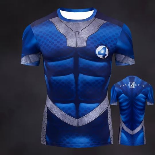 Discover 25/25 Summer Cosplay Movie Marvel Series Captain America's Fitness Suit 3D Printed Adult and Children's Parent-child Outfit