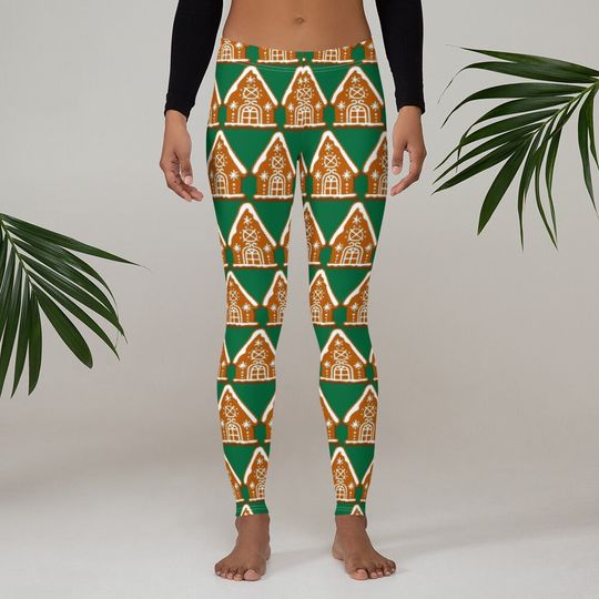 Green Gingerbread House Women's Leggings
