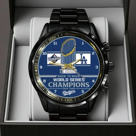 Discover Los Angeles Dodger World Series Black Stainless Steel Watch