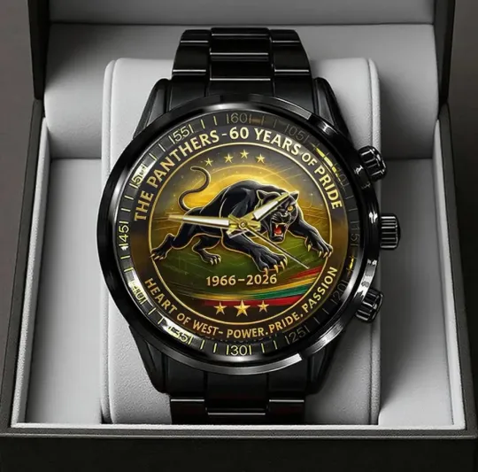 Discover Penrith Panther 60th Anniversary Black Stainless Steel Watch For Fans