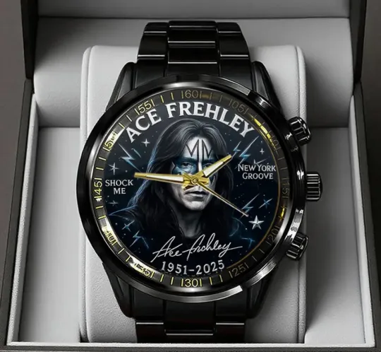 Discover Kiss Band X Ace Frehley Black Stainless Steel Watch