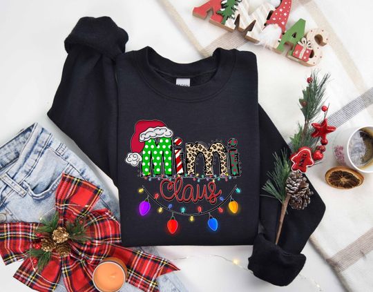 Discover Christmas Sweatshirt, Christmas Mimi Sweatshirt, Mimi Clause Sweater, Mimi Claus Crewneck, Mimi Sweater, Gift for Mimi, Grandma Sweatshirt