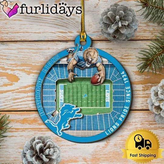 Discover Personalized Detroit Football Team Lionss Christmas Ornament Fan Gift Decor