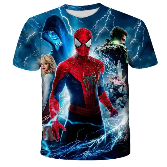 2025 Marvel Boys T-shirt Captain America Hulk Iron Man Avengers Sports 3D Top Children's Clothing Adult T-shirt Casual Superhero